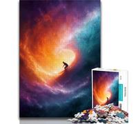 JigsawPuzzle 1000 Pieces for Teenagers Astronaut Space Surfing,Brain Intelligence Challenge Addictive Toys Birthday Present,Gifts,Wall Art (75x50cm)