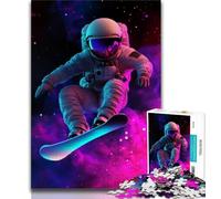 JigsawPuzzle 1000 Pieces for Teenagers Astronaut Space Surfing,Brain Intelligence Challenge Addictive Toys Birthday Present,Gifts,Wall Art (38x26cm)