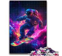 JigsawPuzzle 1000 Pieces for Teenagers Astronaut Space Surfing for Age 14+ Quiz Game Fun at Home Activities, Birthday Present,Travel Gifts 50x75cm