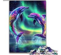 JigsawPuzzle 1000 Pieces for Teenagers Aurora Dolphin Challenging Game And Family Play A Work of Art for Age 14 (size 26x38cm)