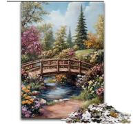 JigsawPuzzle 1000 Pieces for Teenagers Autumn Wooden Bridge, for 14+ Challenging Game As A Gift for The Whole Family And Friends (Size 26x38cm)