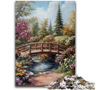 JigsawPuzzle 1000 Pieces for Teenagers Autumn Wooden Bridge for And 14 Years And over Educational Challenge Fun Activities at Home, Birthday Gifts, Travel Gifts 26x38cm