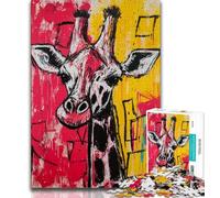 JigsawPuzzle 1000 Pieces for Teenagers Basquiat Giraffe,Help The Brain Exercise Addictive Toys to Cultivate Patience Gift For Birthdays 75x50cm