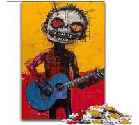 JigsawPuzzle 1000 Pieces for Teenagers Basquiat-style Guitarist, Elephant Toy Intellectual Game Birthday Present, Gifts, Wall Art for Ages 14+ (Size 26x38cm)