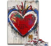JigsawPuzzle 1000 Pieces for Teenagers Basquiat-style Heart Educational Games Wall Decoration Unique Birthday And Xmas Gifts 38x26cm