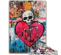 JigsawPuzzle 1000 Pieces for Teenagers Basquiat-style Heart Relax Games Educational Game for Birthday, Chrismas for And Age 14 Years Up 26x38cm