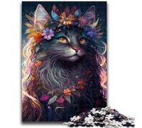 JigsawPuzzle 1000 Pieces for Teenagers Beautiful Flowers Cat Family Game Stress Reliever Difficult Challenge Artists Collection, Fine Art 50x75cm