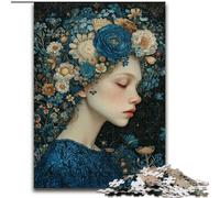 JigsawPuzzle 1000 Pieces for Teenagers Beautiful Girl with Flowers, for 14+ Challenging Game As A Gift for The Whole Family And Friends (Size 50x75cm)