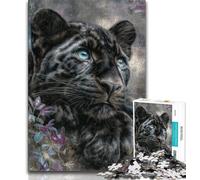 JigsawPuzzle 1000 Pieces for Teenagers Black And White Leopard,Help The Brain Exercise Addictive Toys to Cultivate Patience Gift For Birthdays 38x26cm