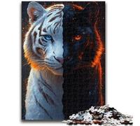 JigsawPuzzle 1000 Pieces for Teenagers Black And White Tiger Educational Games Wall Decoration Unique Birthday And Xmas Gifts 38x26cm