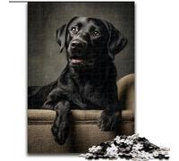 JigsawPuzzle 1000 Pieces for Teenagers Black Labrador, Family Game Stress Reliever Difficult Challenge Enhance Love between Couples (size 50x75cm)