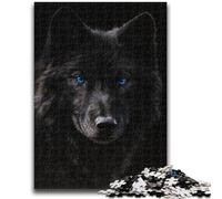 JigsawPuzzle 1000 Pieces for Teenagers Black Wolf Stress Reliever Difficult Challenge Deal As Gifts for The Whole Family 50x75cm