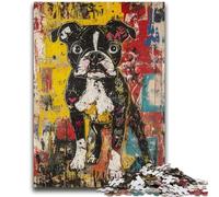 JigsawPuzzle 1000 Pieces for Teenagers Boxer Dog, Suitable for People Aged 14 And Above Educational Games Secret Santa Gifts 50X75CM
