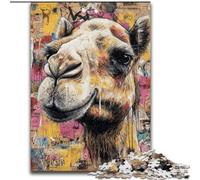 JigsawPuzzle 1000 Pieces for Teenagers Camel Art,Educational Family Game with Fully Interlocking Randomly Shaped Pieces 50x75cm