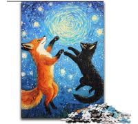 JigsawPuzzle 1000 Pieces for Teenagers Cat And Fox, Suitable for People Aged 14 And Above Educational Games Secret Santa Gifts (Size 26x38cm)