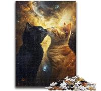 JigsawPuzzle 1000 Pieces for Teenagers Cat Couple, Suitable for People Aged 14 And Above Educational Games Secret Santa Gifts 26X38CM