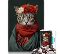 JigsawPuzzle 1000 Pieces for Teenagers Cat Flowers,Toys Educational Games Stress Relieving Unique Home Decor And Gifts 75x50cm