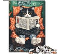 JigsawPuzzle 1000 Pieces for Teenagers Cat Reading Newspaper, Elephant Toy Intellectual Game Birthday Present, Gifts, Wall Art for Ages 14+ (Size 50x75cm)