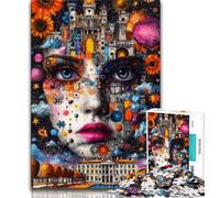 JigsawPuzzle 1000 Pieces for Teenagers Charming Girl Face,Brain Intelligence Challenge Addictive Toys Birthday Present,Gifts,Wall Art 75x50cm
