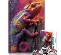 JigsawPuzzle 1000 Pieces for Teenagers Color Chameleon,Brain Intelligence Challenge Addictive Toys Birthday Present,Gifts,Wall Art 38x26cm