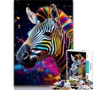 JigsawPuzzle 1000 Pieces for Teenagers Colorful Zebras,Brain Intelligence Challenge Addictive Toys Birthday Present,Gifts,Wall Art (75x50cm)