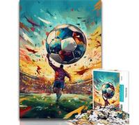 JigsawPuzzle 1000 Pieces for Teenagers Colourful Football Sports,Brain Intelligence Challenge Addictive Toys Birthday Present,Gifts,Wall Art (38x26cm)