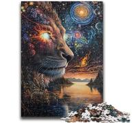 JigsawPuzzle 1000 Pieces for Teenagers Cosmic Lion Relax Games Educational Game for Birthday, Chrismas for And Age 14 Years Up 50x75cm
