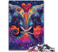 JigsawPuzzle 1000 Pieces for Teenagers Couple Elephants Stress Reliever Difficult Challenge Deal As Gifts for The Whole Family 50x75cm