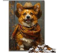 JigsawPuzzle 1000 Pieces for Teenagers Cowboy Corgi, Train Your Brain And Hands Unique Birthday And Gifts for Age 14+ (Size 50x75cm)