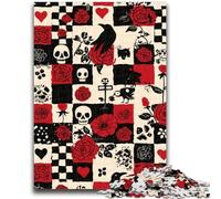 JigsawPuzzle 1000 Pieces for Teenagers Crow Skeleton Difficult And Challenge with Matching Poster And Trivia Sheet for Age 14 26x38cm