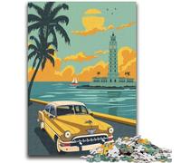 JigsawPuzzle 1000 Pieces for Teenagers Cuba Travel Poster Stress Reliever Difficult Challenge Deal As Gifts for The Whole Family (size 50x70cm)