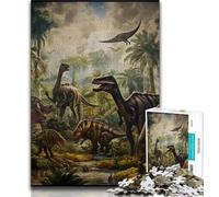 JigsawPuzzle 1000 Pieces for Teenagers Dinosaur World,Brain Intelligence Challenge Addictive Toys Birthday Present,Gifts,Wall Art (75x50cm)