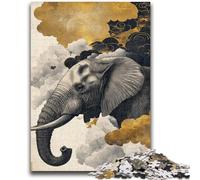 JigsawPuzzle 1000 Pieces for Teenagers Dramatic Moment Elephant Relax Games Educational Game for Birthday, Chrismas for And Age 14 Years Up 26x38cm