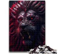 JigsawPuzzle 1000 Pieces for Teenagers Evil Lion King Black Difficult And Challenge with Matching Poster And Trivia Sheet for Age 14 26x38cm