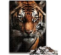JigsawPuzzle 1000 Pieces for Teenagers Face of The Tiger Difficult And Challenge with Matching Poster And Trivia Sheet for Age 14 26x38cm