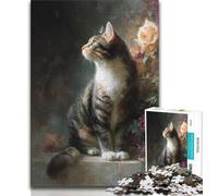 JigsawPuzzle 1000 Pieces for Teenagers Fantasy Art Cat,Brain Intelligence Challenge Addictive Toys Birthday Present,Gifts,Wall Art (75x50cm)