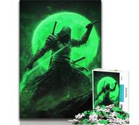 JigsawPuzzle 1000 Pieces for Teenagers Fantasy Samurai Ninja,Toys Educational Games Stress Relieving Enhance Love between Couples 75x50cm