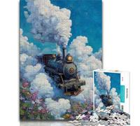 JigsawPuzzle 1000 Pieces for Teenagers Fantasy Train, Train Your Brain And Hands,Artists Collection, Fine Art for Age 14 Years Up 38x26cm