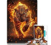 JigsawPuzzle 1000 Pieces for Teenagers Flame Tiger,Toys Educational Games Stress Relieving Unique Home Decor And Gifts 75x50cm