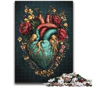 JigsawPuzzle 1000 Pieces for Teenagers Floral Heart for And 14 Years And over Educational Challenge Fun Activities at Home, Birthday Gifts, Travel Gifts 50x75cm