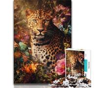 JigsawPuzzle 1000 Pieces for Teenagers Flower Leopard,Help The Brain Exercise Addictive Toys to Cultivate Patience Gift For Birthdays 75x50cm