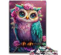 JigsawPuzzle 1000 Pieces for Teenagers Flowers Owl for Educational Game Challenge Toy Deal As Gifts for The Whole Family 38x26cm