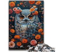 JigsawPuzzle 1000 Pieces for Teenagers Flowers Owl, Suitable for People Aged 14 And Above Educational Games Secret Santa Gifts 50X75CM