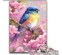 JigsawPuzzle 1000 Pieces for Teenagers Flowers Sparrow,Challenging Game And Family Play with Fully Interlocking Randomly Shaped Pieces 38x52cm