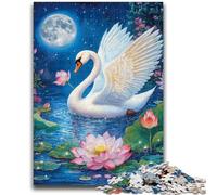 JigsawPuzzle 1000 Pieces for Teenagers Flowers Swan Relax Games Educational Game for Birthday, Chrismas for And Age 14 Years Up 50x75cm