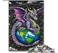 JigsawPuzzle 1000 Pieces for Teenagers Flying Dragon Standing on Earth, for 14+ Challenging Game As A Gift for The Whole Family And Friends (Size 50x75cm)