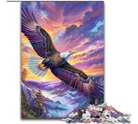 JigsawPuzzle 1000 Pieces for Teenagers Flying Eagle, Toy Intellectual Game Enhance Love between Couples for Ages 14+ (Size 26x38cm)