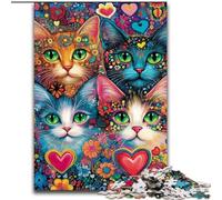 JigsawPuzzle 1000 Pieces for Teenagers Four Cats,Family Entertainment Toys Is Ideal As A Gift for The Whole Family 50x75cm
