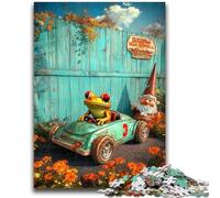 JigsawPuzzle 1000 Pieces for Teenagers Frog Driving A Car Decompressing Intellectual Educational Toy Perfect Decoration 26x38cm
