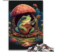 JigsawPuzzle 1000 Pieces for Teenagers Frog Playing Banjo, for Age 14 Years And over Home Decor As A Gift for The Whole Family And Friends (Size 26x38cm)